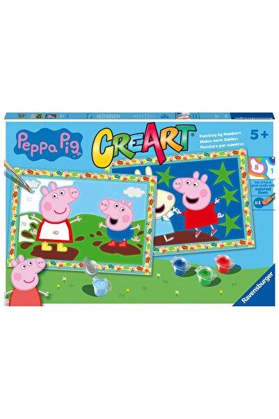 RAVENSBURGER Pictură pe numere CreArt pentru copii - 2 șabloane Peppa Pig
