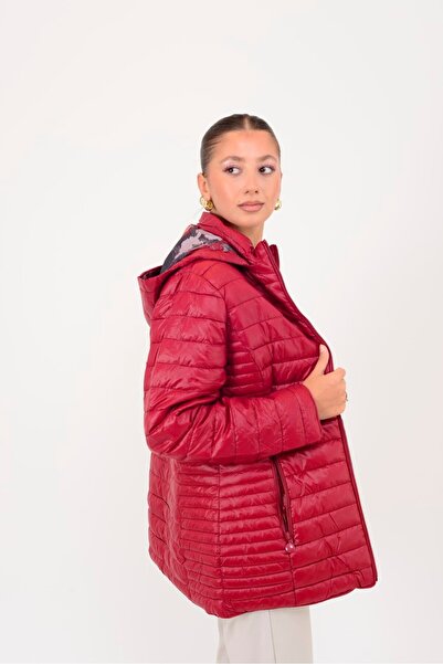 Park Moda 8960 Astari Flower Patterned Quilted Coat