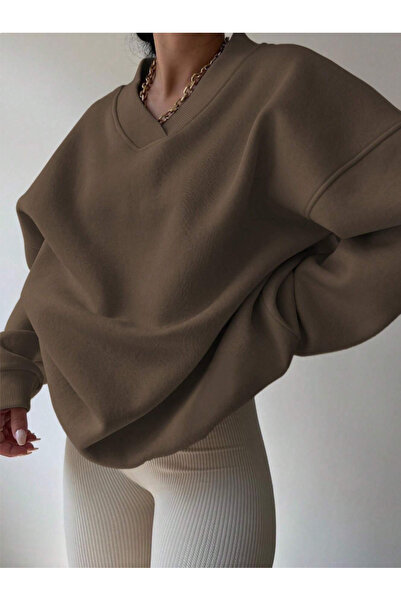 COOL TARZ Oversize V-Neck Women's Sweatshirt