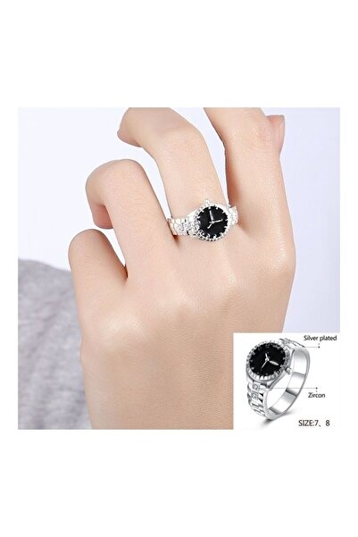 Generic Watch Design Ring Silver/Black