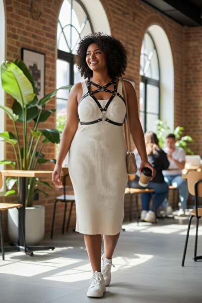 Angels Passion Curea neagră pentru femei, cu cataramă în cruce, cu detaliu me...