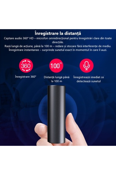 OEM Magnetic Voice Recorder Q73 — 16GB, up to ~500h, Voice-Activated (VOR), USB-C (WAV/MP3)