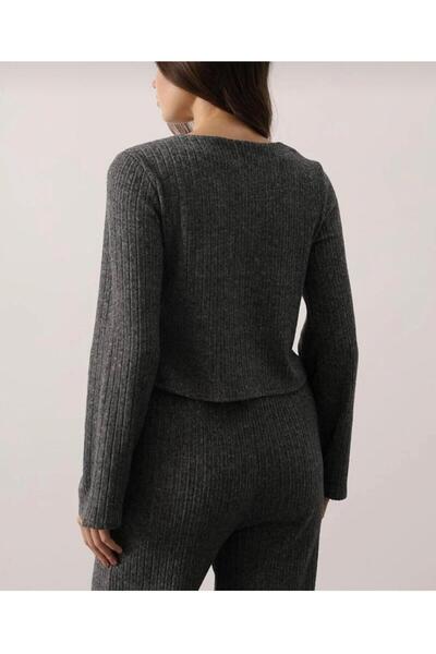 Opera Knitted Blouse with Tie Front