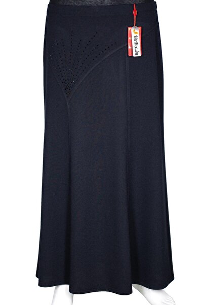 HESNA Fusta de damă Nida de iarnă, mărime mare, fără căptușeală, elastică, albastru închis