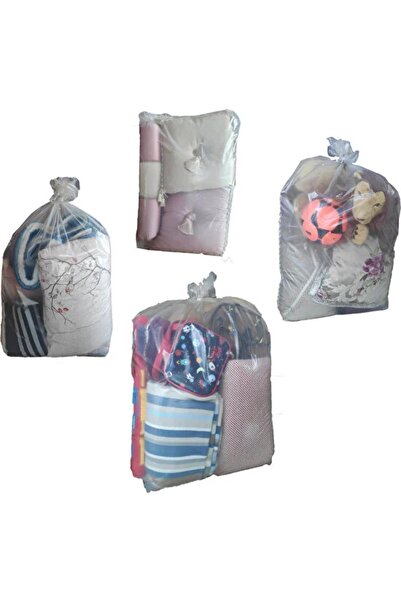 Elioure 10 Adet Şeffaf Lastikli Büyük Boy Kokusuz Giysi Yorgan Battaniye Düze...