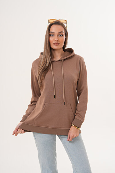 Syla Studio Unisex Basic Kapüşonlu Pamuk Sweatshirt