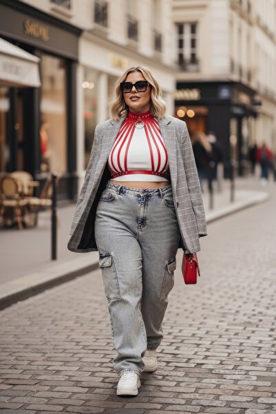 Angels Passion Curea roșie pentru femei de mărime mare