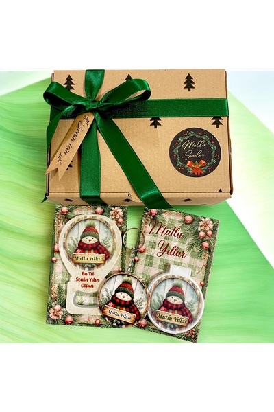 DKY Yeni Yıl Yılbaşı Açacak Magnet Anahtarlık Ayna Hediye Seti