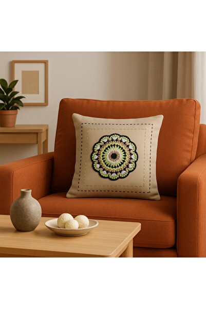 MADE BY ALİSHA Hand Knitted Detail Decorative Cushion