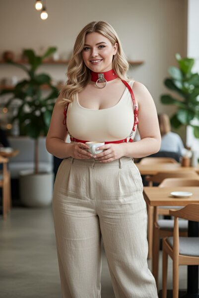 Angels Passion Accesoriu pentru corp cu centură roșie pentru femei de mărime ...