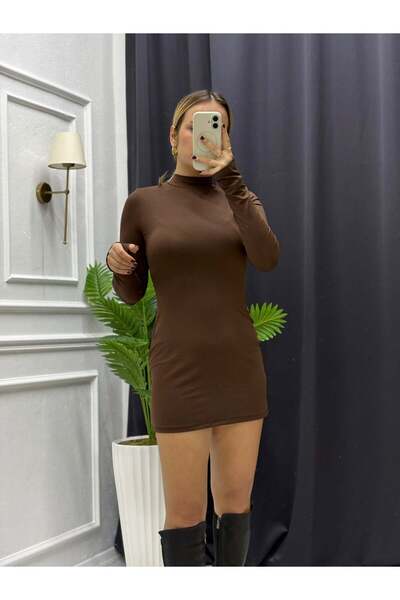 BERİLLİON Parmak Geçmeli Balıkçı Yaka Mini Elbise