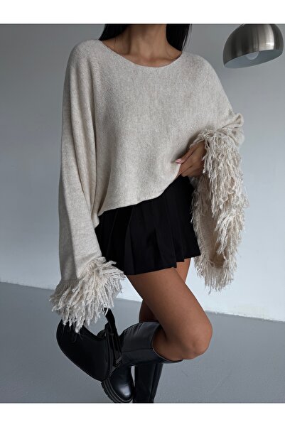 Lamierra Tassel Sleeve Crop Women's Knitwear