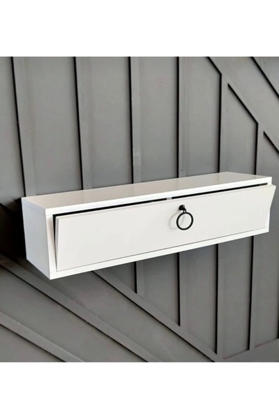 ABAS % 100 Mdf 1.sınıf 60 cm Beyaz Kapaklı Dresuar hol oturma odası askıda ku...
