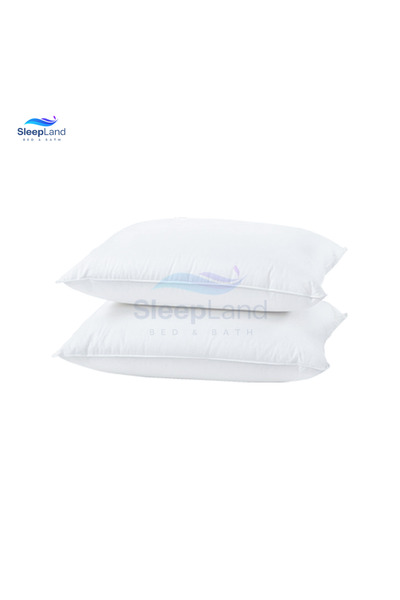 SLEEPLAND Hotel-quality mattress pad set, 200 x 200 cm, 14 cm high, with a pillow protector set and two hotel-quality pillows.