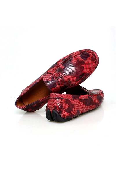 FRANCO CALVANI Bordo Color Laceless Genuine Leather Camouflage Men's Shoes