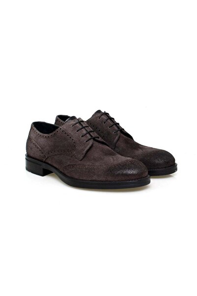 FRANCO CALVANI Gray Color Lace-Up Genuine Leather Men's Shoes