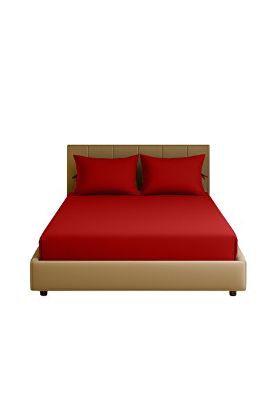 Sabia 100% Cotton 62 Thread Count 140X200 cm +37 cm Height Suitable Double Size Fitted Sheet Set