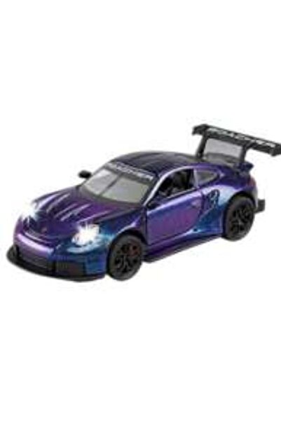 OEM Porsche GT3 RS Metal Car, Sounds and Lights, Moving Doors, Pull-Back, 16cm, Blue