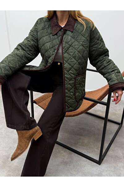 Lady Pixie Velvet Collar Quilted Coat