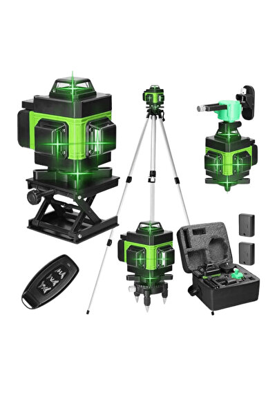 OferteTop Professional 4D Laser Level with 16 Lines, Self-Leveling, Remote Control and Tripod 150 cm