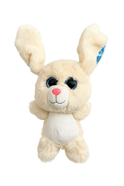 OEM Iepuraș Pufos cu Ochi Mari și Urechi Sclipitoare 25 cm