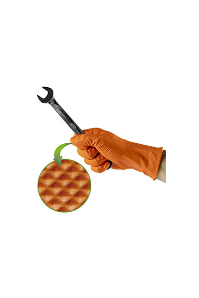 JBM Manusi Din Nitril De Culoare Orange 7.0 Marimea: L (100 De Unitati)