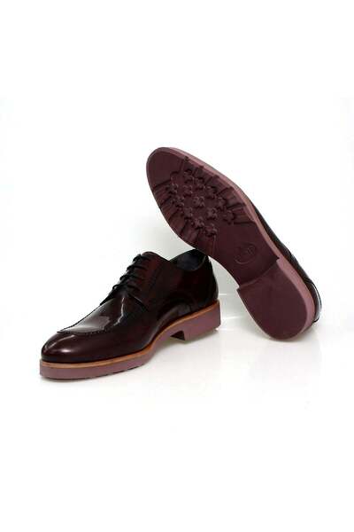 FRANCO CALVANI Bordo Color Lace-Up Genuine Leather Men's Shoes