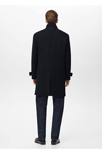 MANGO Man Dik yaka yün palto