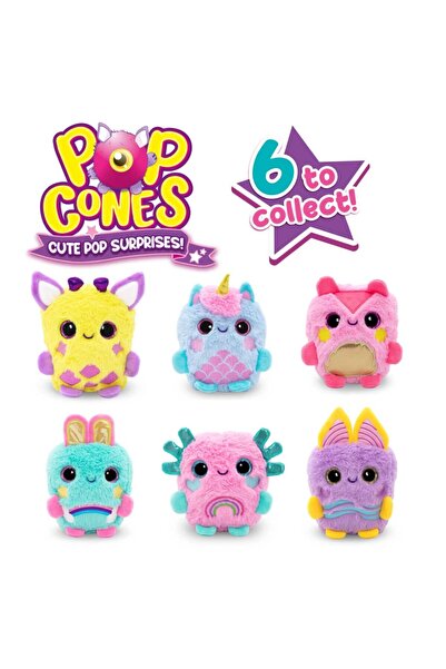 CRAZE Pop Cones Plush Collectible Animals 15 cm with Surprise in Popcorn Box (Various Models)