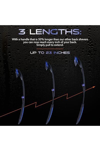 Hope Stealth - Back Shaver for Men, 23" Ergonomic Handle, +3 Extra Back Blade Refills