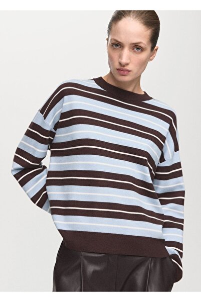 MANGO Woman Oversize çizgili kazak