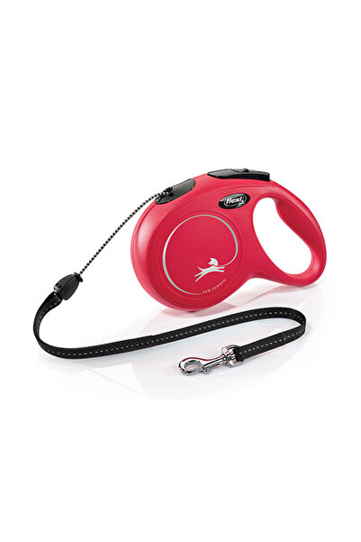 Flexi New Classic Rope Automatic Dog Walking Leash Tr-Red-Small-5 Mt