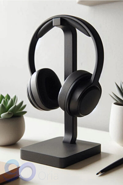 3DOria Kulaklık Standı askısı Dekoratif & Siyah Renk & 22 cm