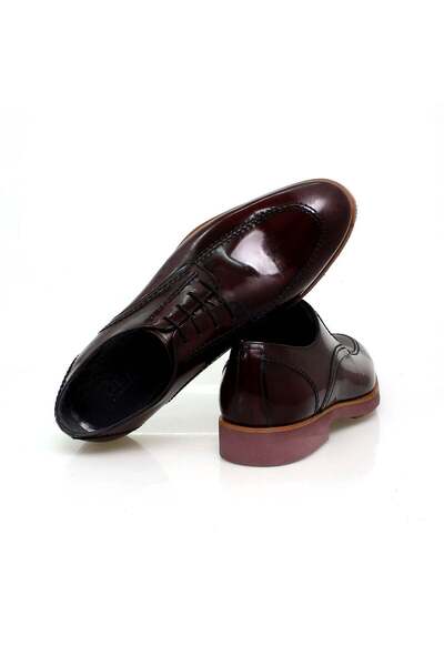 FRANCO CALVANI Bordo Color Lace-Up Genuine Leather Men's Shoes