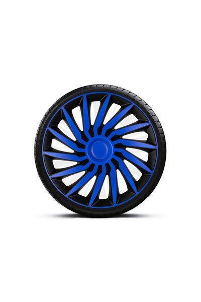 Mega Drive Wheel Cover Set 15` Blue-Black With Blue Kendo Ring