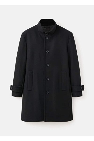 MANGO Man Dik yaka yün palto