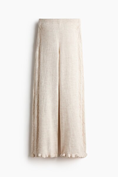 H&M Delik Desenli Triko Pantolon