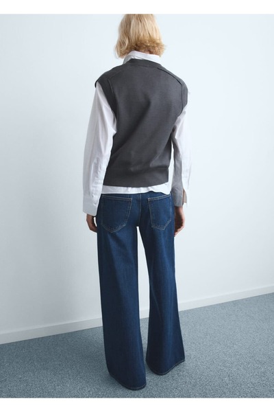 MANGO Woman Wide leg düşük belli jean pantolon