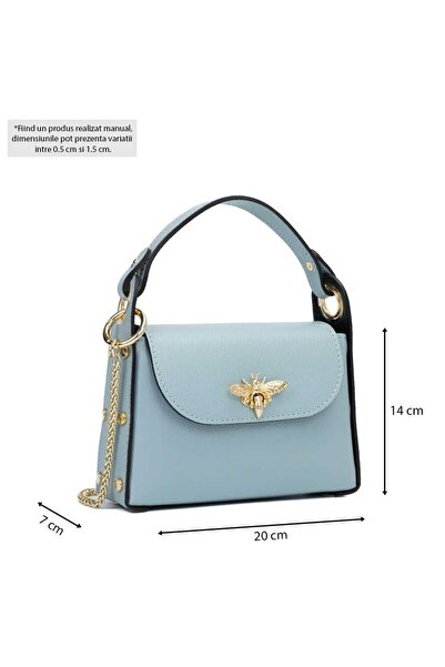 Tiffany genuine leather bag, Light blue