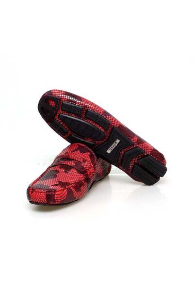 FRANCO CALVANI Bordo Color Laceless Genuine Leather Camouflage Men's Shoes