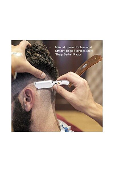 Generic Professional Straight Edge Foldable Manual Shaving Razor Silver/Brown 18x2x4cm