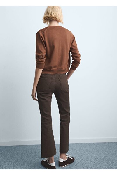 MANGO Woman Sienna flare crop jean pantolon