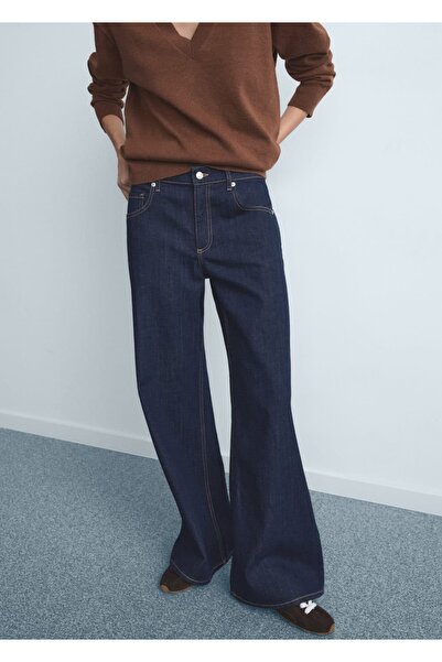 MANGO Woman Wide leg düşük belli jean pantolon