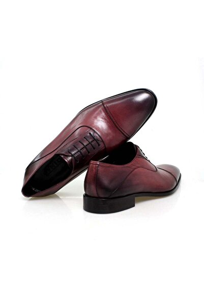 FRANCO CALVANI Bordo Color Lace-Up Genuine Leather Men's Shoes