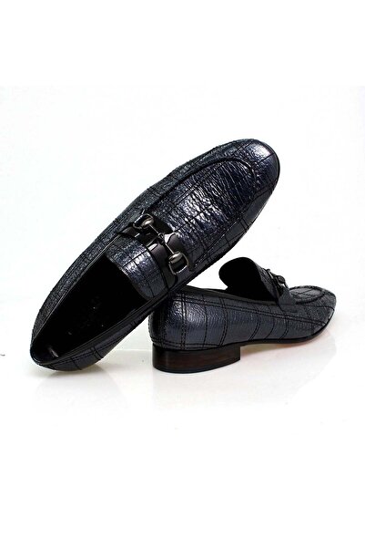 FRANCO CALVANI Gray Color Laceless Genuine Leather Men's Shoes