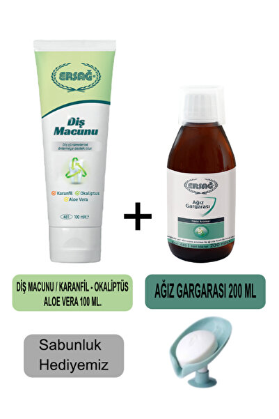 Ersağ Ersag Toothpaste (Clove, Eucalyptus, Aloe Vera) 100ml - Mouthwash 200ml...