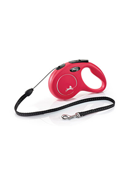 Flexi New Classic Rope Automatic Dog Walking Leash Tr-Red-Small-5 Mt