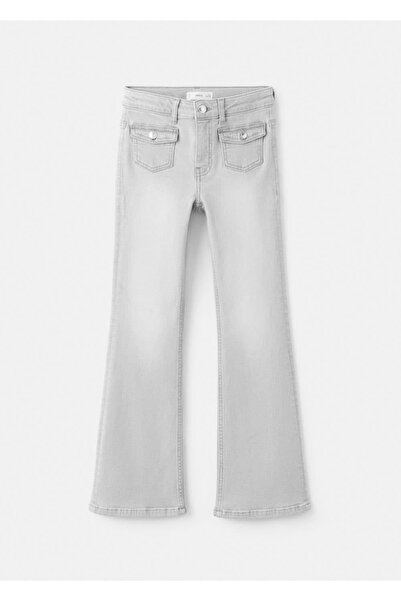 MANGO Kids İspanyol paça cepli jean pantolon