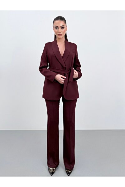 ossons Tie-Up Shawl Lapel Jacket Pants Suit