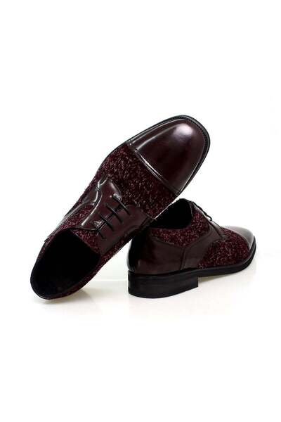 FRANCO CALVANI Bordo Color Lace-Up Genuine Leather Men's Shoes